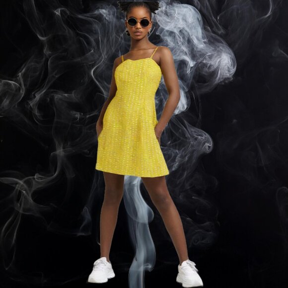 Lilly Pulitzer Blossom Yellow White Eyelet Sweetheart Fit Sun Dress, Size 4 - Picture 1 of 8